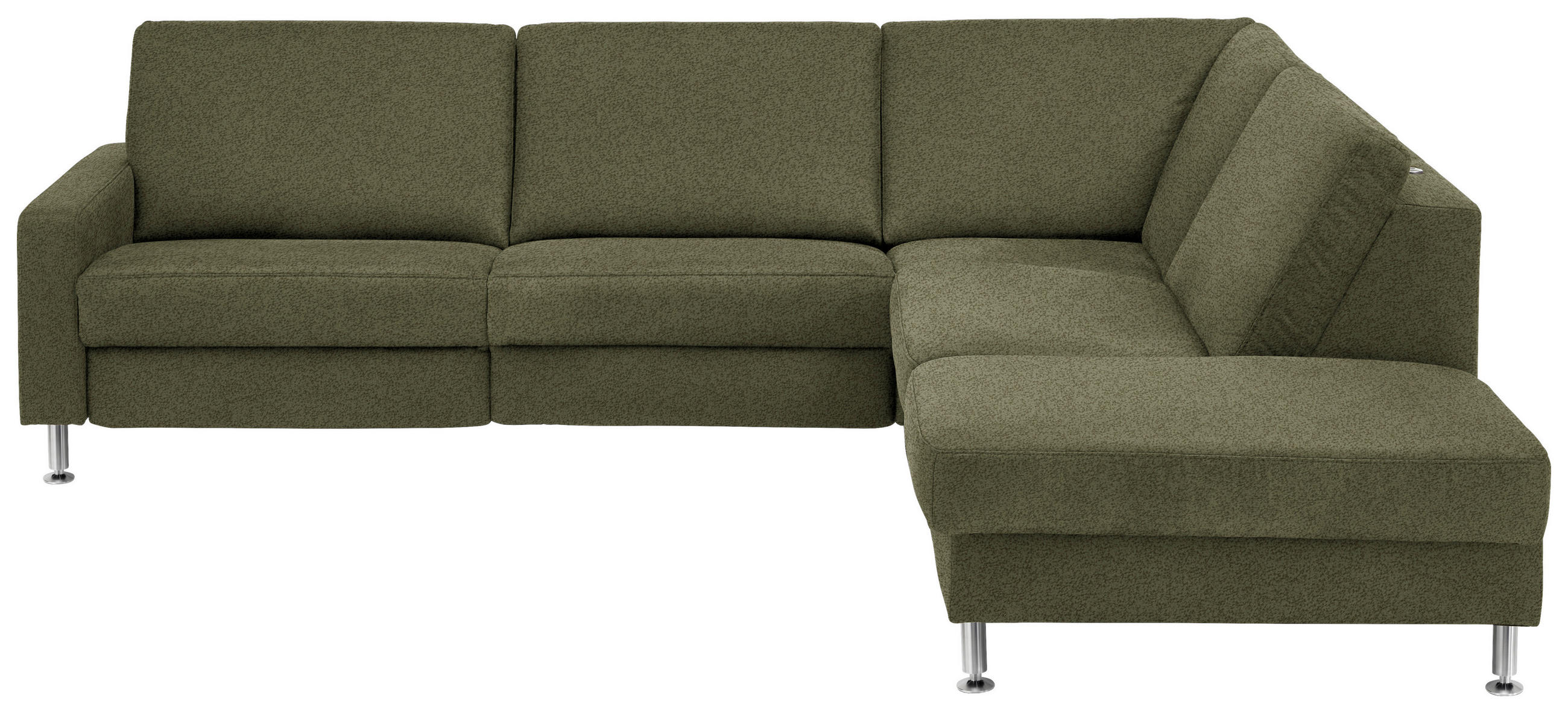 ECKSOFA in Mikrofaser Dunkelgrün  - Dunkelgrün/Alufarben, Design, Textil/Metall (275/242cm) - Dieter Knoll
