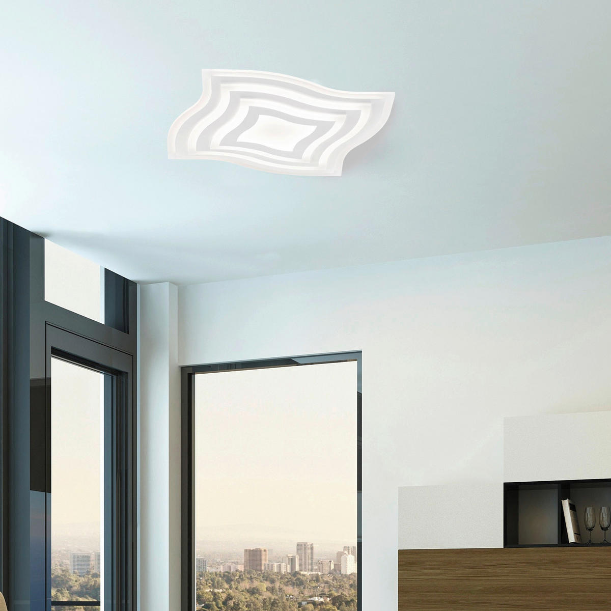 LED-DECKENLEUCHTE     - Weiss, Design, Kunststoff (60/60cm) - Fischer & Honsel