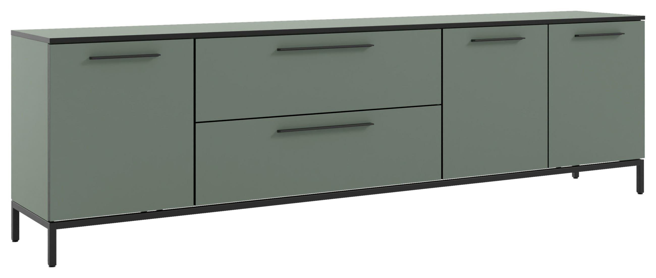 LOWBOARD Soul  in  - Schilfgrün/Schwarz, MODERN, Holzwerkstoff/Metall (225/66/40cm)