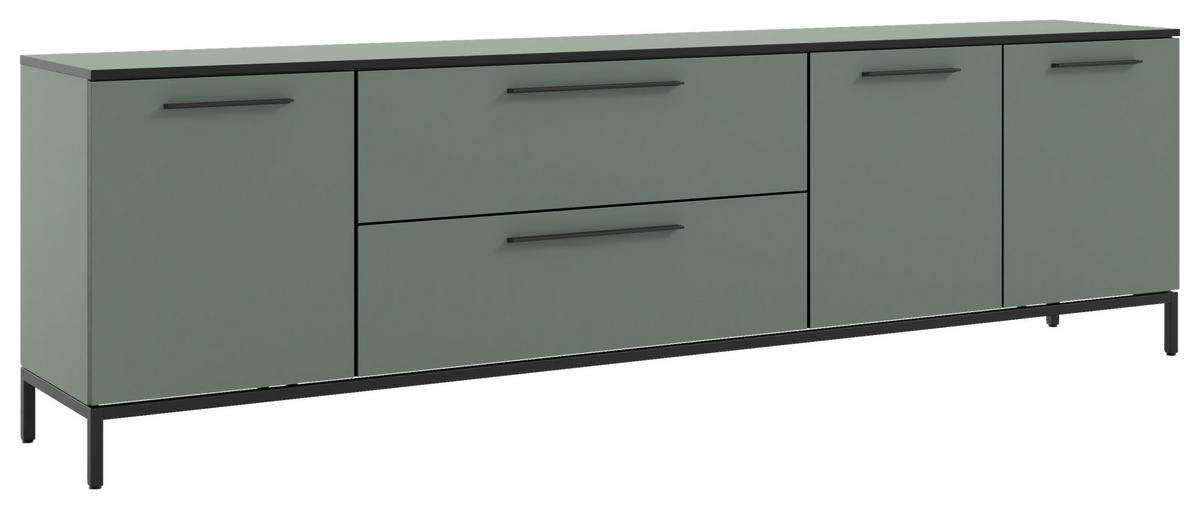 LOWBOARD Soul  in  - Schilfgrün/Schwarz, MODERN, Holzwerkstoff/Metall (225/66/40cm)