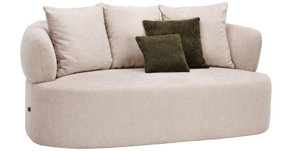 2-SITZER-SOFA  in Chenille Beige  - Dunkelgrün/Beige, MODERN, Kunststoff/Textil (177/86/105cm) - Hom`in