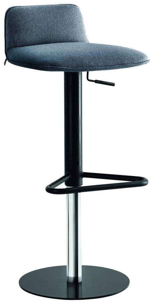 BARHOCKER Webstoff Schwarz Stahl  - Schwarz, Design, Textil/Metall (38/91,5/46cm) - Connubia 