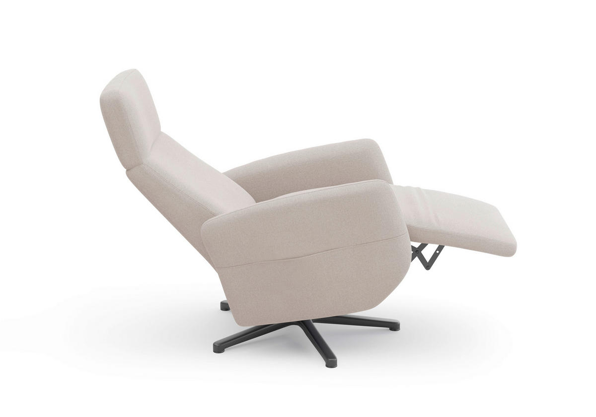 RELAXSESSEL Flachgewebe    - Greige/Schwarz, KONVENTIONELL, Textil/Metall (71/110/82cm) - Sit & More