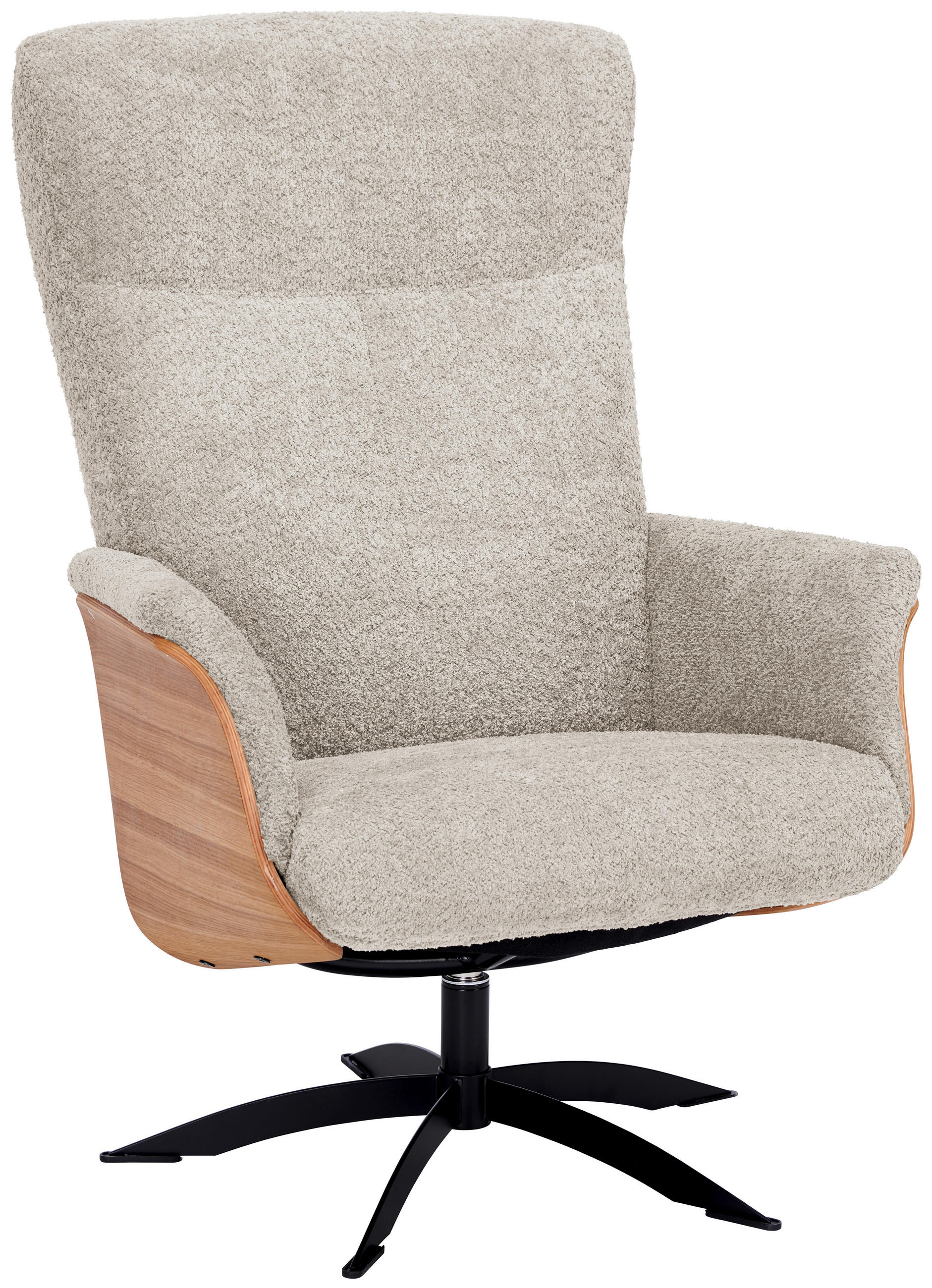 RELAXSESSEL in Holz, Textil Beige  - Beige/Schwarz, Design, Holz/Textil (71/104/77cm) - Welnova