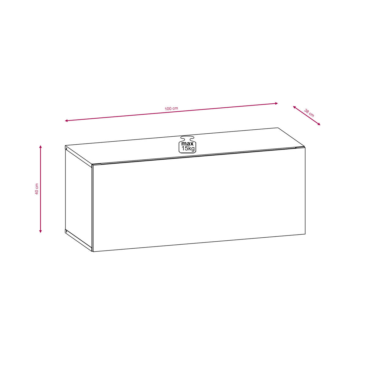 LOWBOARD  in 100/40/38 cm  - Eiche Wotan, Design, Holzwerkstoff (100/40/38cm) - Livetastic