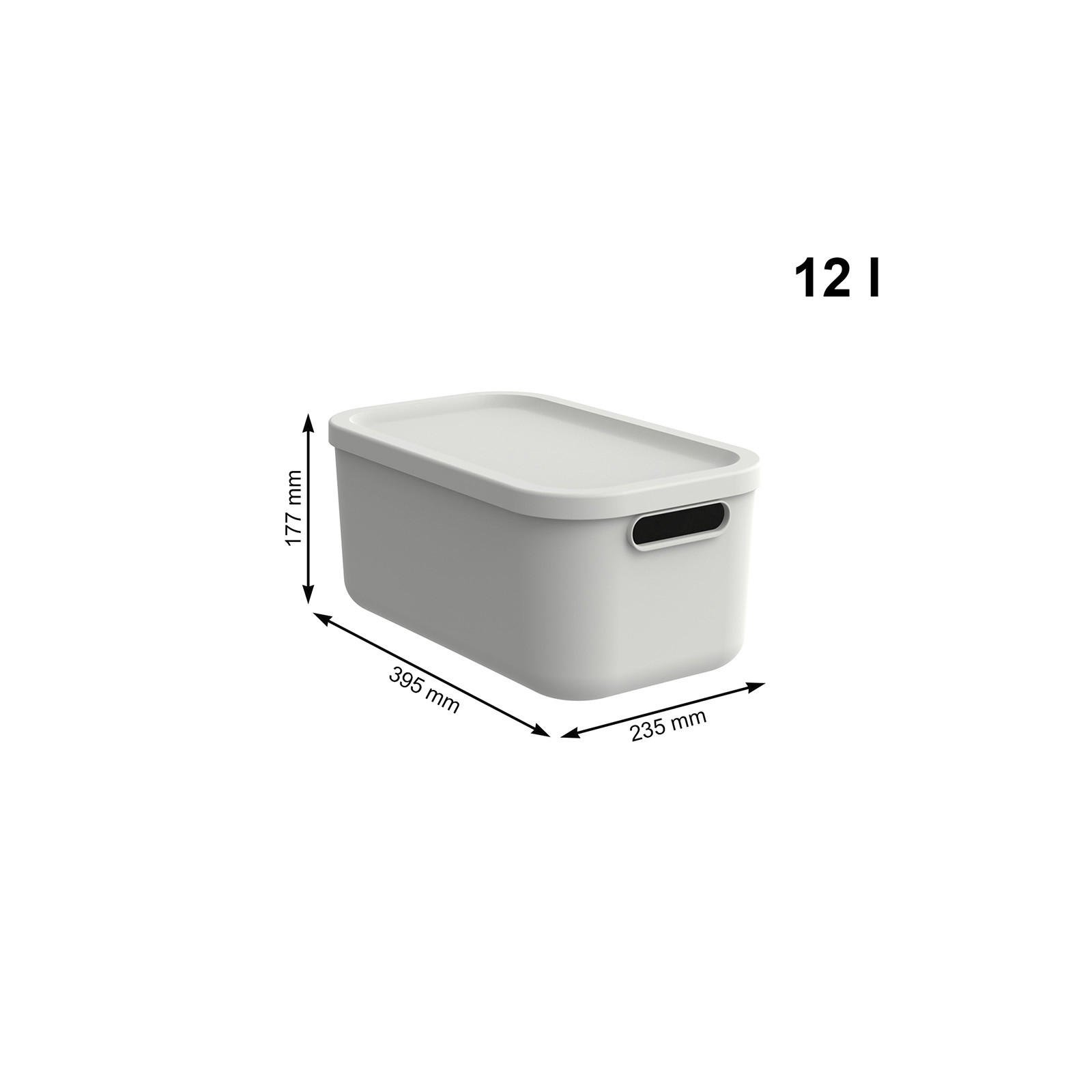 BOX MIT DECKEL    39,5/23,5/17,7 cm  - Weiß, Basics, Kunststoff (39,5/23,5/17,7cm) - Rotho