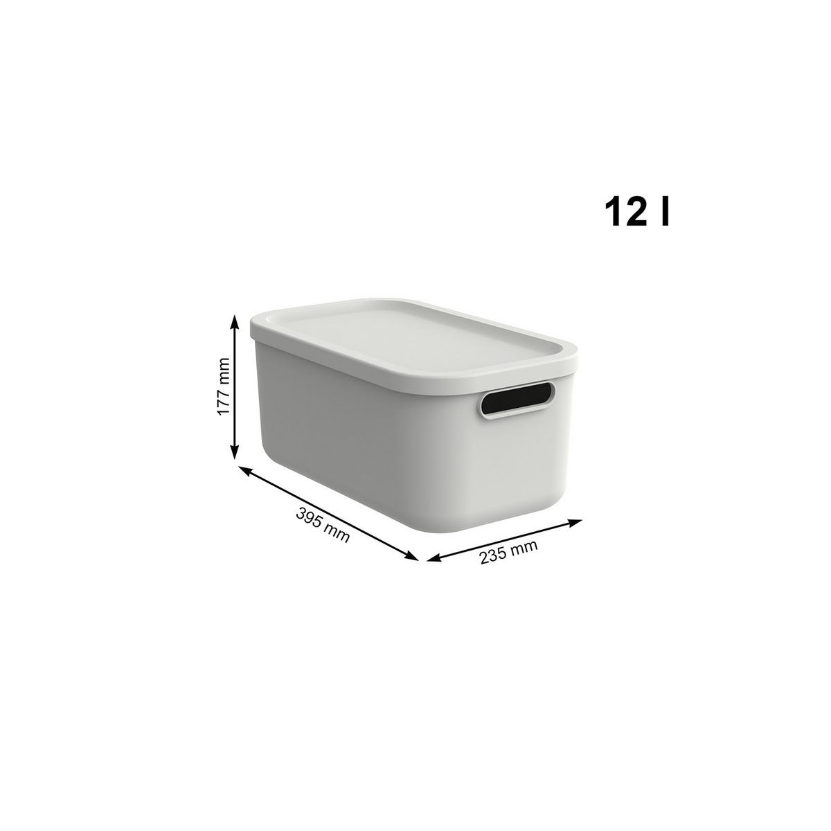 KUTIJA SA POKLOPCEM  39,5/23,5/17,7 cm       - bela, Osnovno, plastika (39,5/23,5/17,7cm) - Rotho