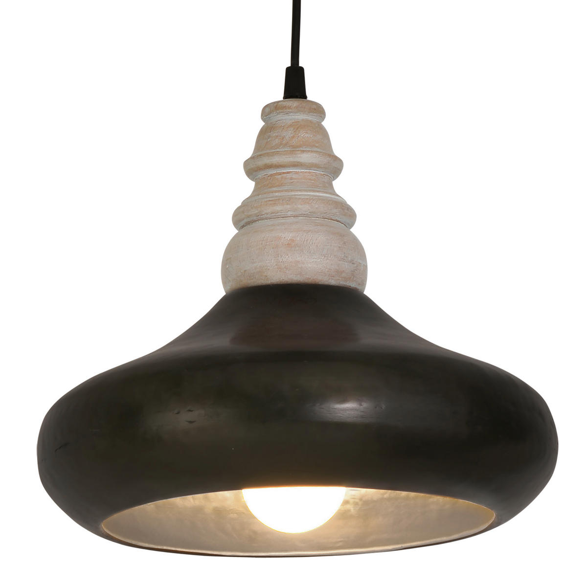HÄNGELEUCHTE Pinhead 26/120 cm   - Anthrazit, KONVENTIONELL, Holz/Metall (26/120cm) - Näve