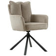 ARMLEHNSTUHL  in Eisen Cord  - Schwarz/Cappuccino, Design, Textil/Metall (61/90/67cm) - Carryhome