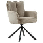 ARMLEHNSTUHL  in Eisen Cord  - Schwarz/Cappuccino, Design, Textil/Metall (61/90/67cm) - Carryhome