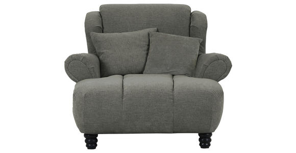 XXL-SESSEL Flachgewebe Grau, Olivgrün - Schwarz/Olivgrün, KONVENTIONELL, Holz/Textil (125/100/140cm) - Carryhome