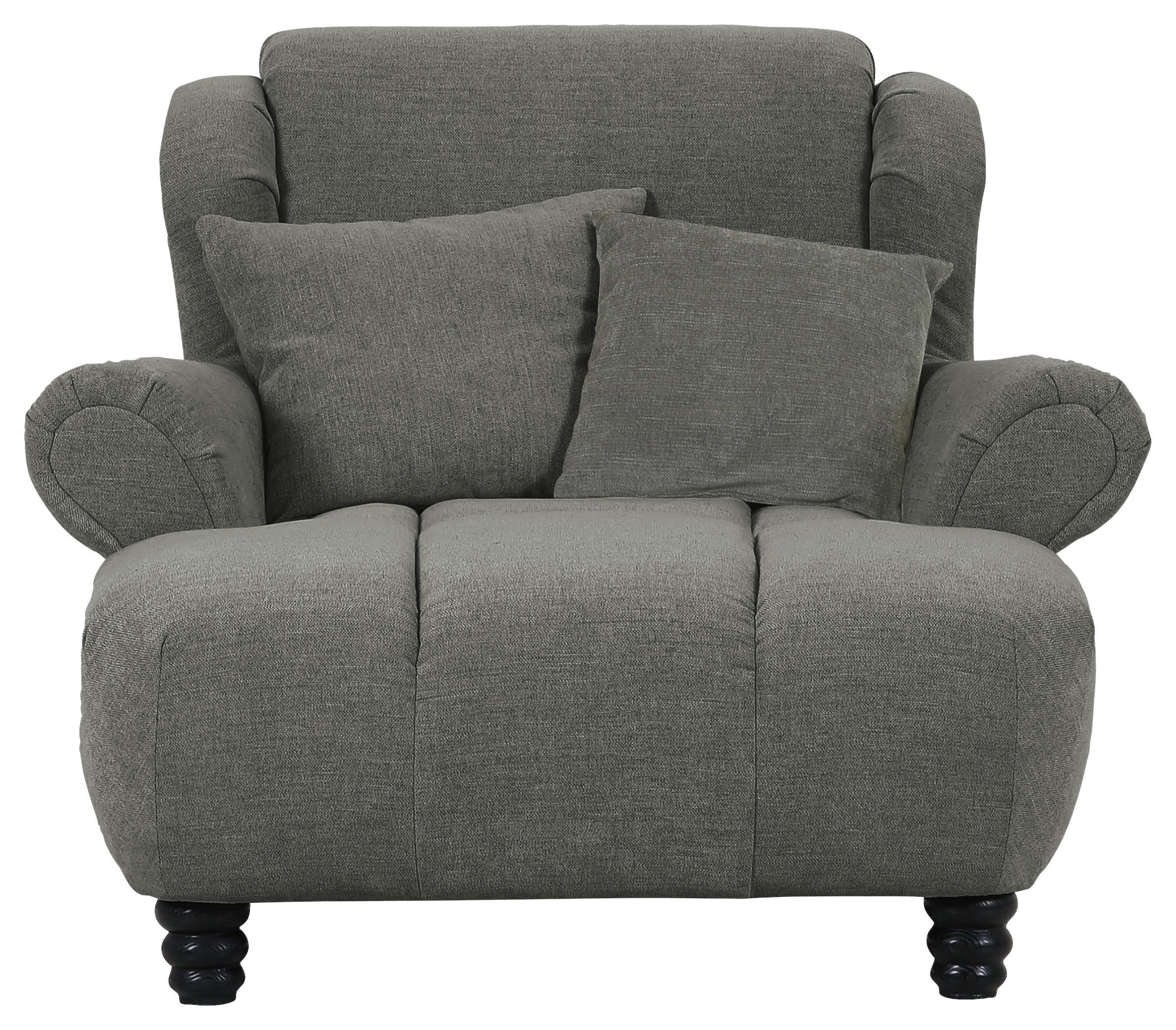 XXL-SESSEL Flachgewebe Olivgrün, Grau - Schwarz/Olivgrün, KONVENTIONELL, Holz/Textil (125/100/140cm) - Carryhome