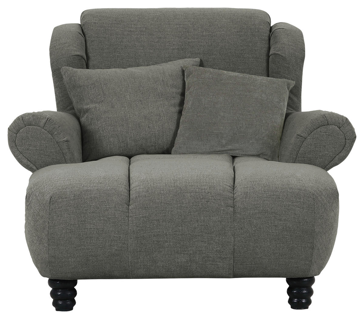 XXL-SESSEL in Flachgewebe Olivgrün, Grau  - Schwarz/Olivgrün, Konventionell, Holz/Textil (125/100/140cm) - Carryhome