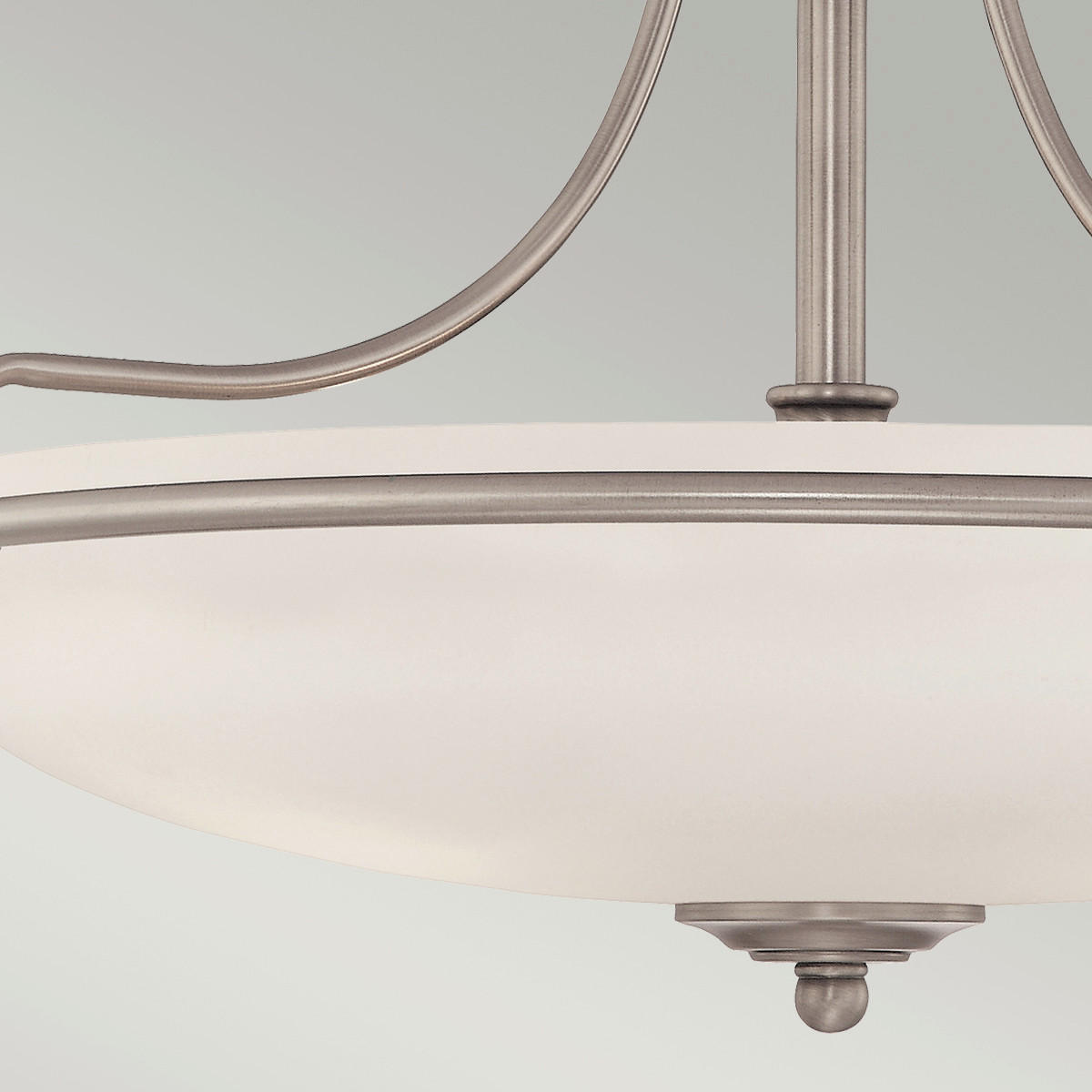 TAKLAMPA Elstead Griffin 53.3/35.6 cm  - nickelfärgad, Klassisk, metall/glas (53.3/35.6cm) - Elstead Lighting