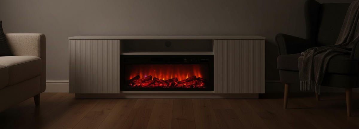 ELEKTROKAMIN - Weiß, Trend, Glas/Holzwerkstoff (163/52/40cm) - Modante