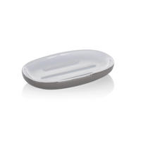 SEIFENSCHALE Keramik  - Weiß/Grau, KONVENTIONELL, Keramik (13,5/8,5/2cm) - Kela