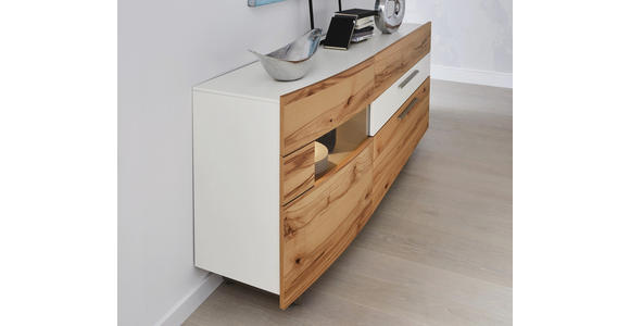 SIDEBOARD 213/90/50 cm - Edelstahlfarben/Buchefarben, Design, Glas/Holz (213/90/50cm) - Dieter Knoll