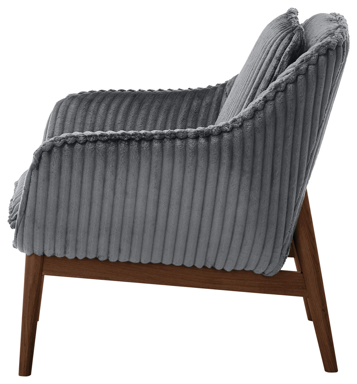 SESSEL in Cord Dunkelgrau  - Dunkelgrau/Dunkelbraun, KONVENTIONELL, Holz/Textil (77/90/85cm) - SetOne by Musterring