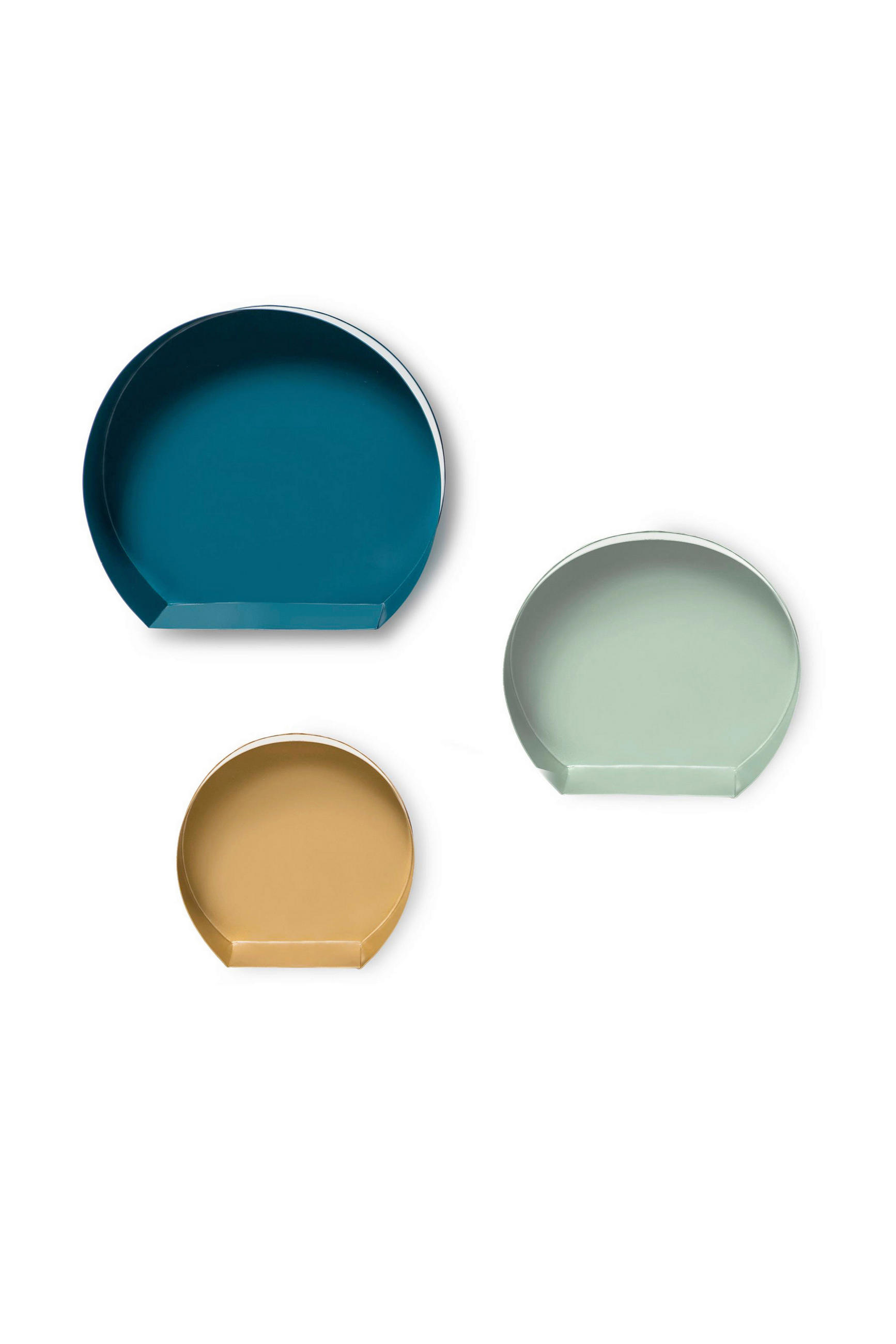 WANDREGALSET Goldfarben, Petrol, Hellgrau  - Goldfarben/Petrol, Design, Metall (27-39,5/26-37,5/12cm) - Kayoom