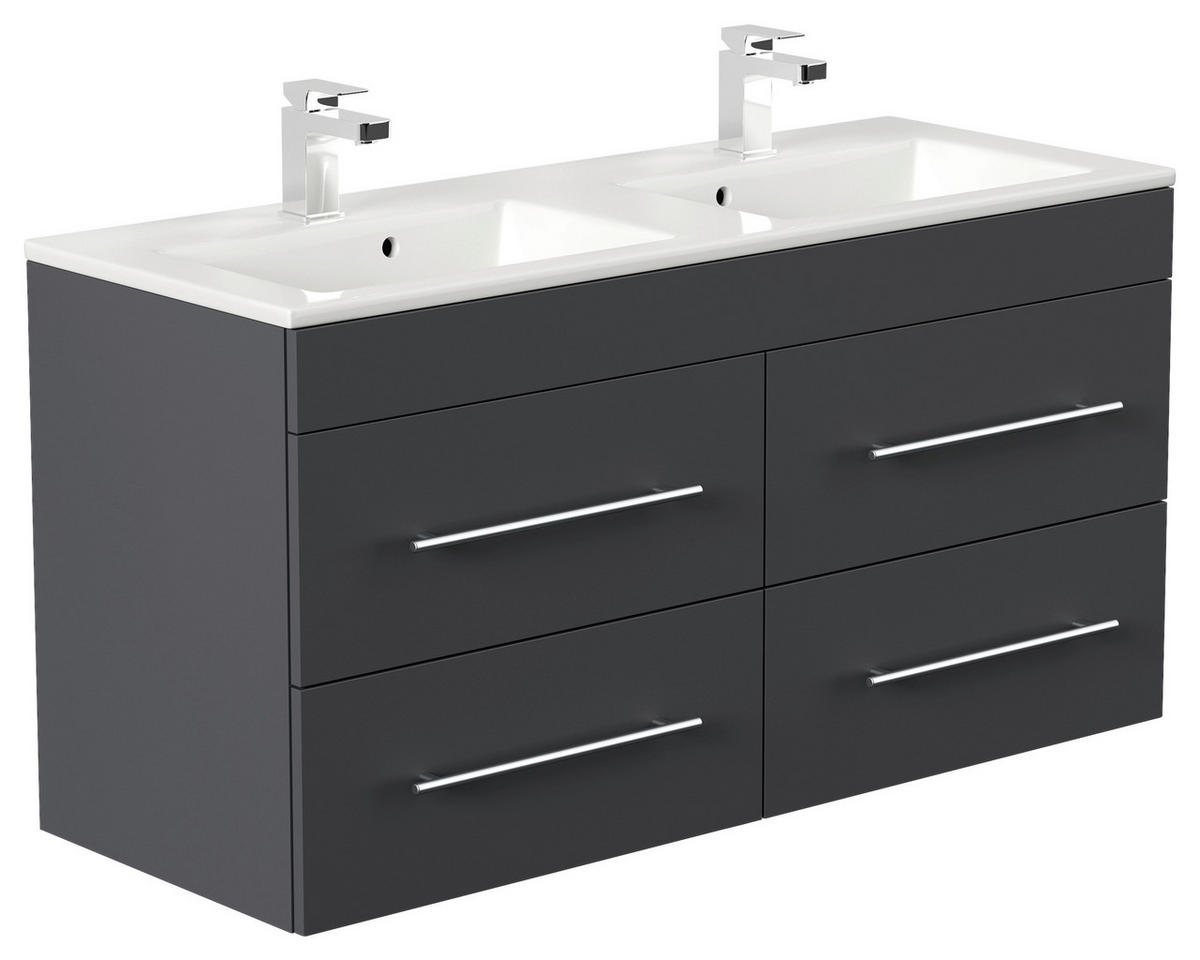 WASCHTISCHKOMBI 120 cm  - Graphitfarben/Weiß, Basics, Keramik/Holzwerkstoff (120cm) - MID.YOU