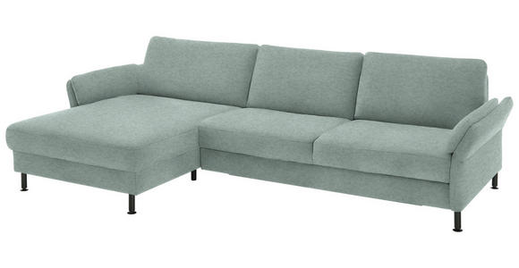 ECKSOFA  in Chenille, Flachgewebe Mintgrün  175/316 cm  - Schwarz/Mintgrün, Design, Textil/Metall (175/316cm) - Dieter Knoll