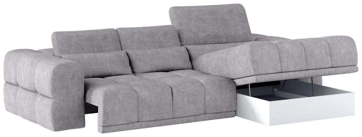 HÖRNSOFFA i chenille grå  - svart/grå, Klassisk, textil/plast (290/203cm) - MID.YOU