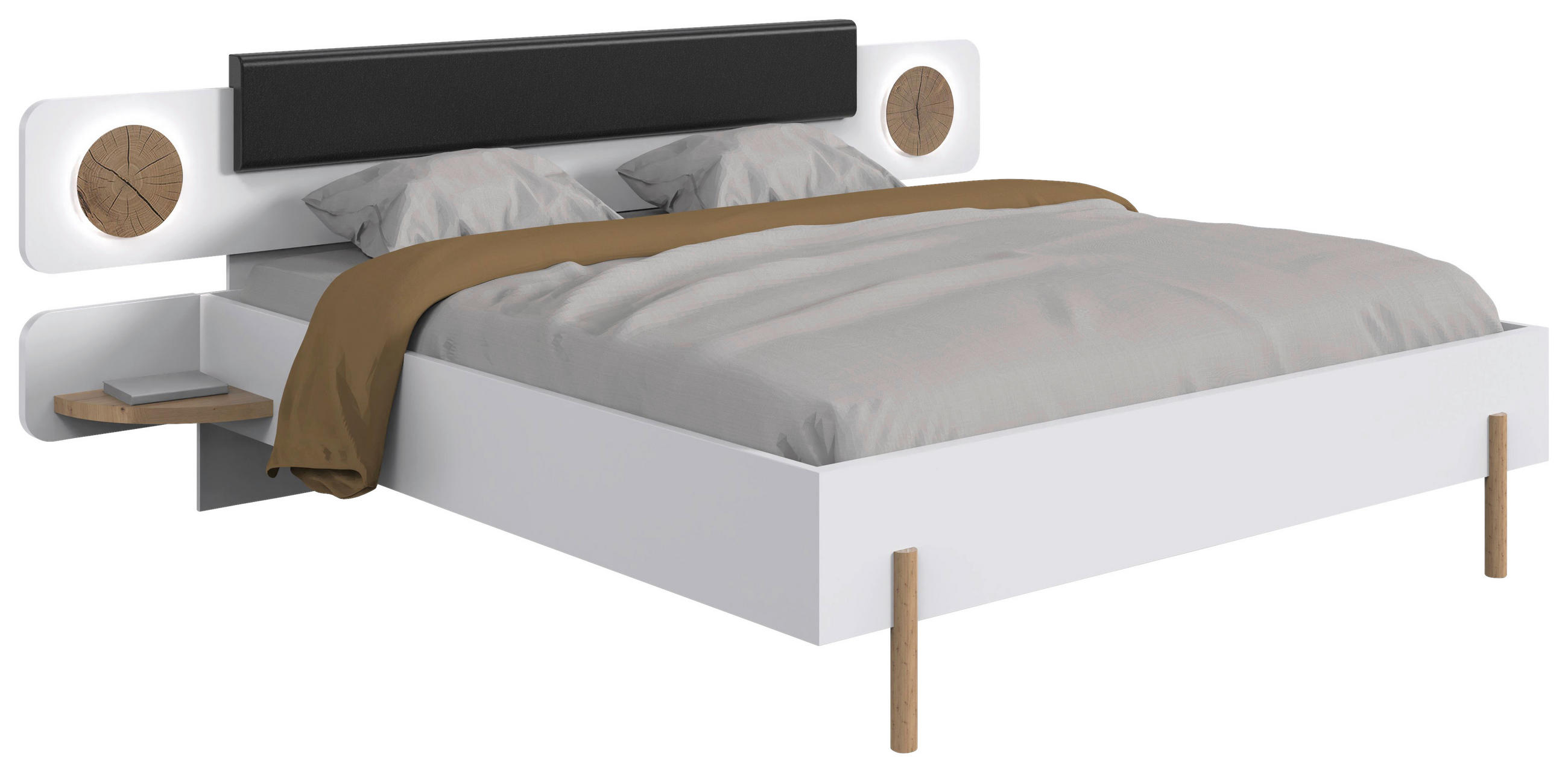 BETTANLAGE - Eichefarben/Graphitfarben, Design, Textil (180/200cm) - Ti'me