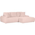 ECKSOFA Rosa Flachgewebe  - Schwarz/Rosa, KONVENTIONELL, Kunststoff/Textil (195/286cm) - Carryhome