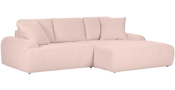 ECKSOFA Rosa Flachgewebe  - Schwarz/Rosa, KONVENTIONELL, Kunststoff/Textil (195/286cm) - Carryhome