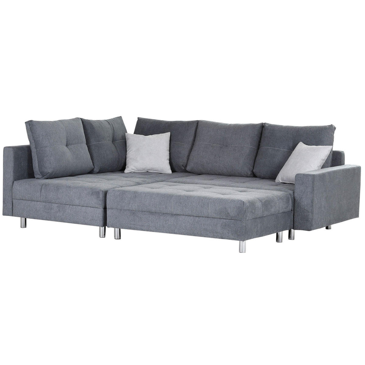 HÖRNSOFFA i flatväv mörkgrå  - mörkgrå/kromfärg, Design, textil/plast (190/245cm) - MID.YOU