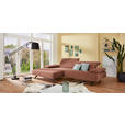 ECKSOFA in Flachgewebe Terracotta  - Anthrazit/Terracotta, Design, Textil/Metall (166/280cm) - Ambiente