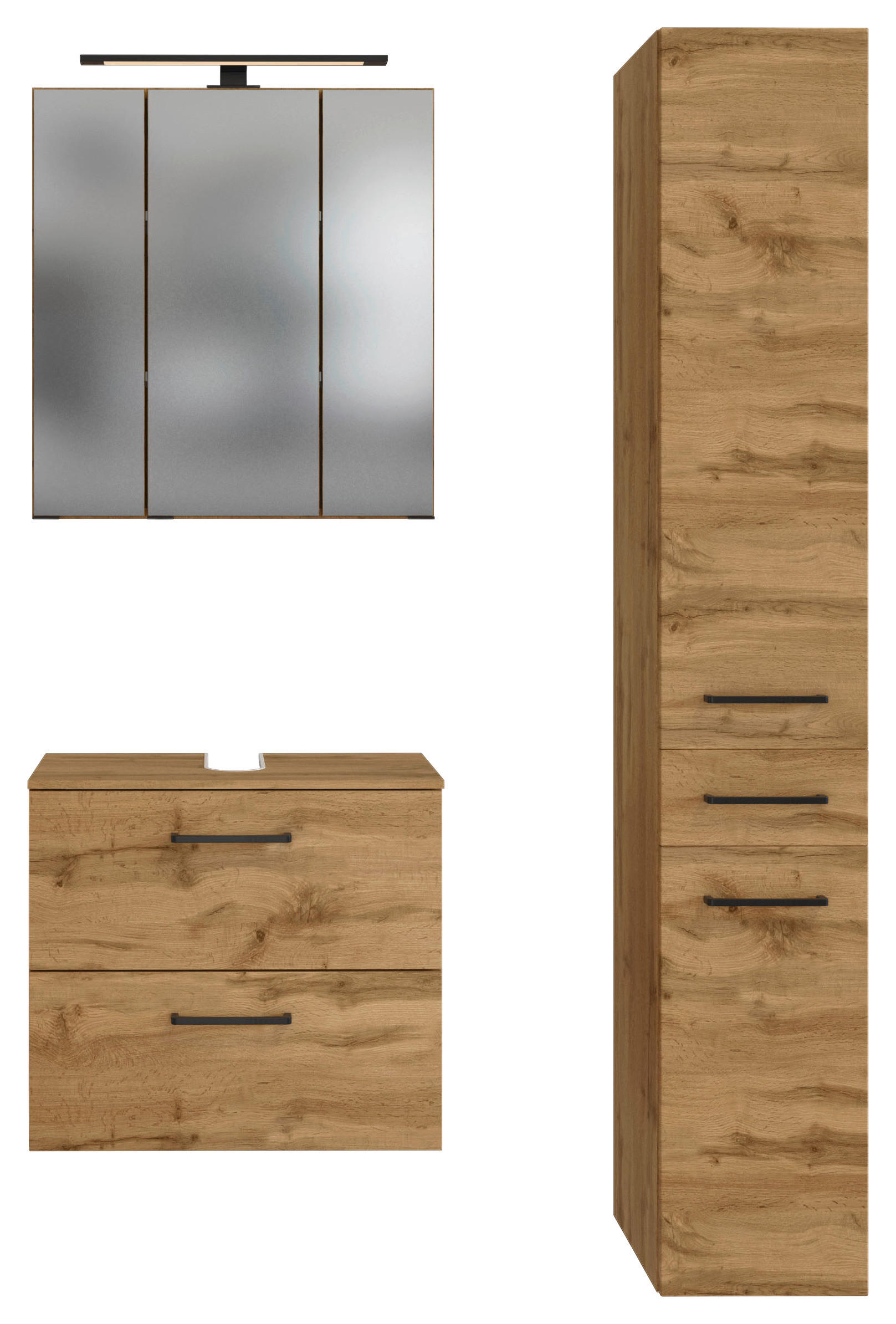 BADEZIMMER  in 90 cm  - Eichefarben, MODERN, Holzwerkstoff (90cm) - Held