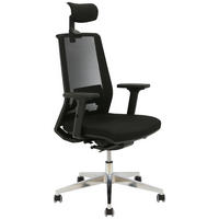 DIREKTORSKI STOL les, kovina, tekstil črna  - črna, Moderno, kovina/tekstil (65/100-111/55,5cm) - Novel