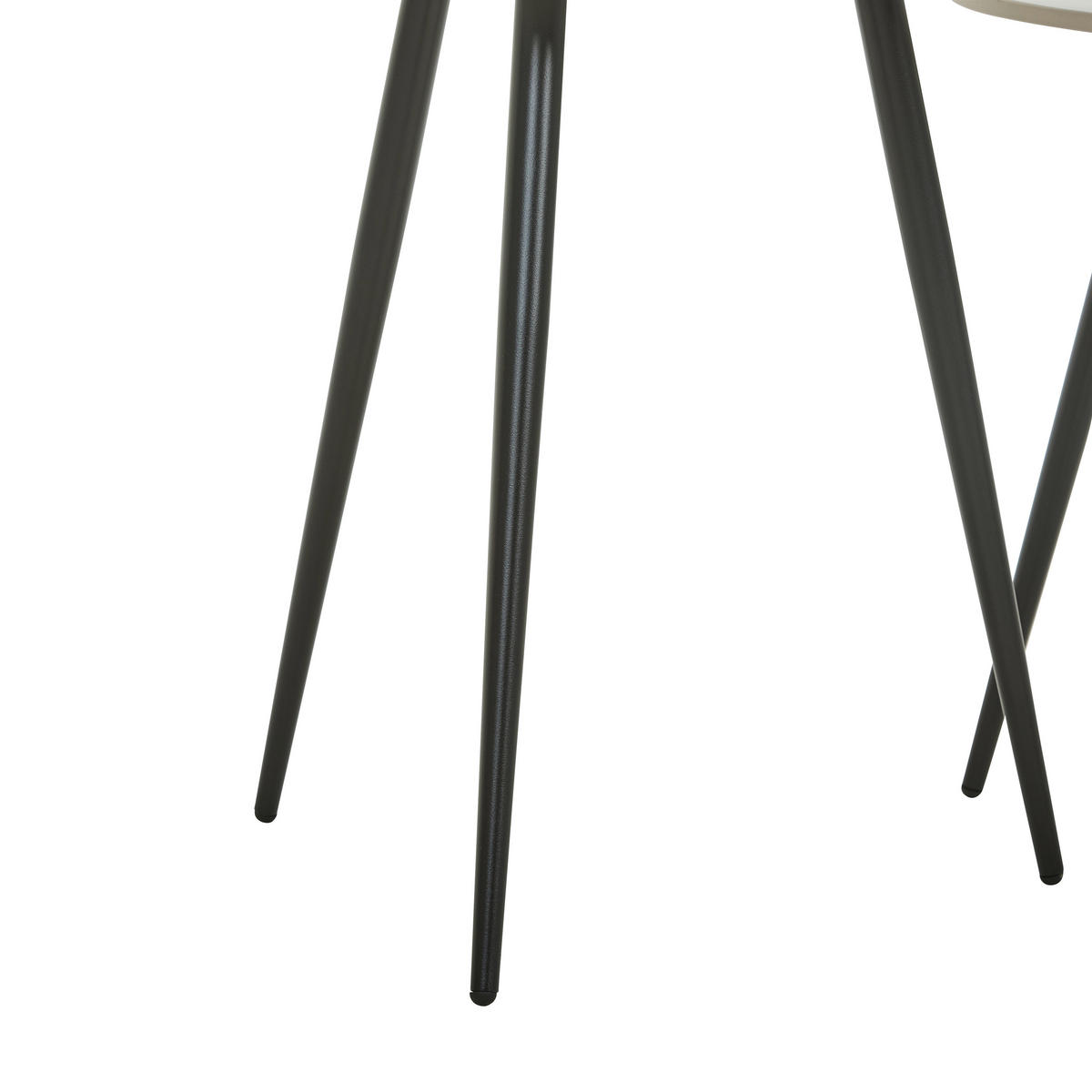 BEISTELLTISCHSET dreieckig Schwarz, Weiß  - Schwarz/Weiß, Trend, Keramik/Metall (49,3/41.1/48/40/50/45cm) - Novel
