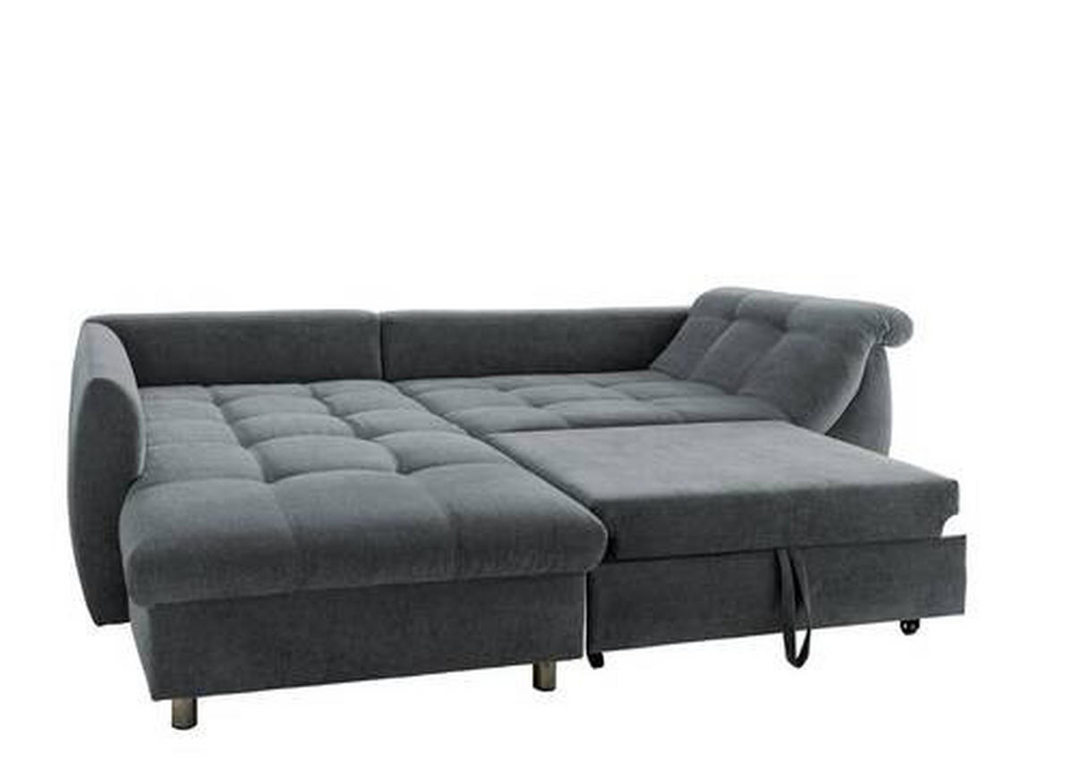 SAROKKANAPÉ textil antracit, kék  - krómszínű/kék, Design, műanyag/textil (190/250cm) - Livetastic