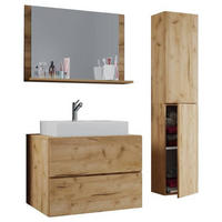 BADEZIMMER 4-teilig  in 94 cm  - Honigeiche/Weiss, Modern, Keramik/Holzwerkstoff (94cm) - MID.YOU