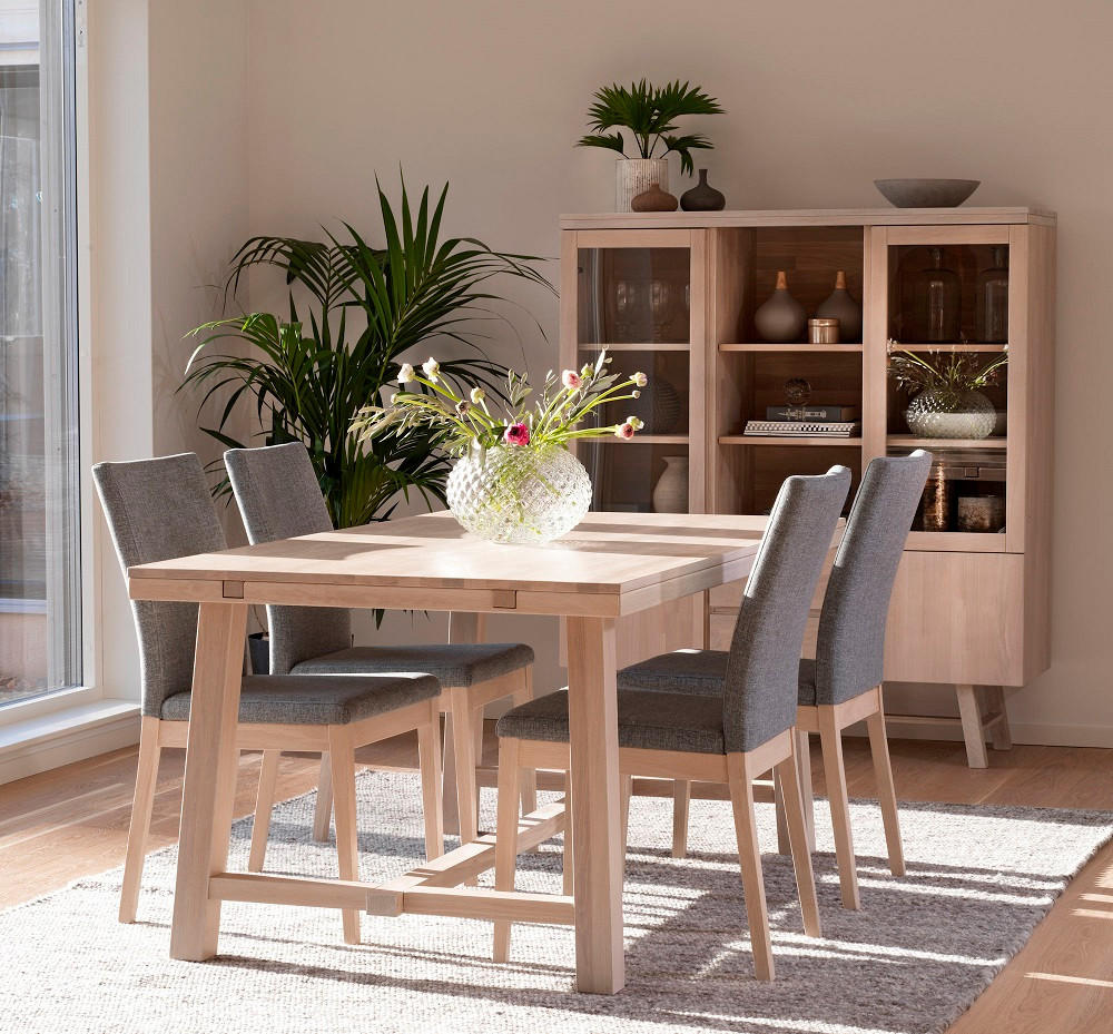 MATBORD i trä 170/95/75 cm   - vit/naturfärgad, Klassisk, trä (170/95/75cm) - Rowico
