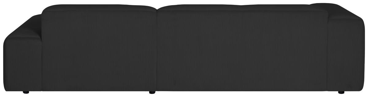 ECKSOFA HANNAH Schwarz Cord  - Schwarz, Design, Kunststoff/Textil (304/200cm) - MID.YOU