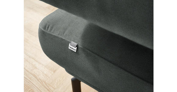 ECKSOFA in Chenille Graugrün  224/305 cm  - Schwarz/Graugrün, Design, Textil/Metall (224/305cm) - Dieter Knoll