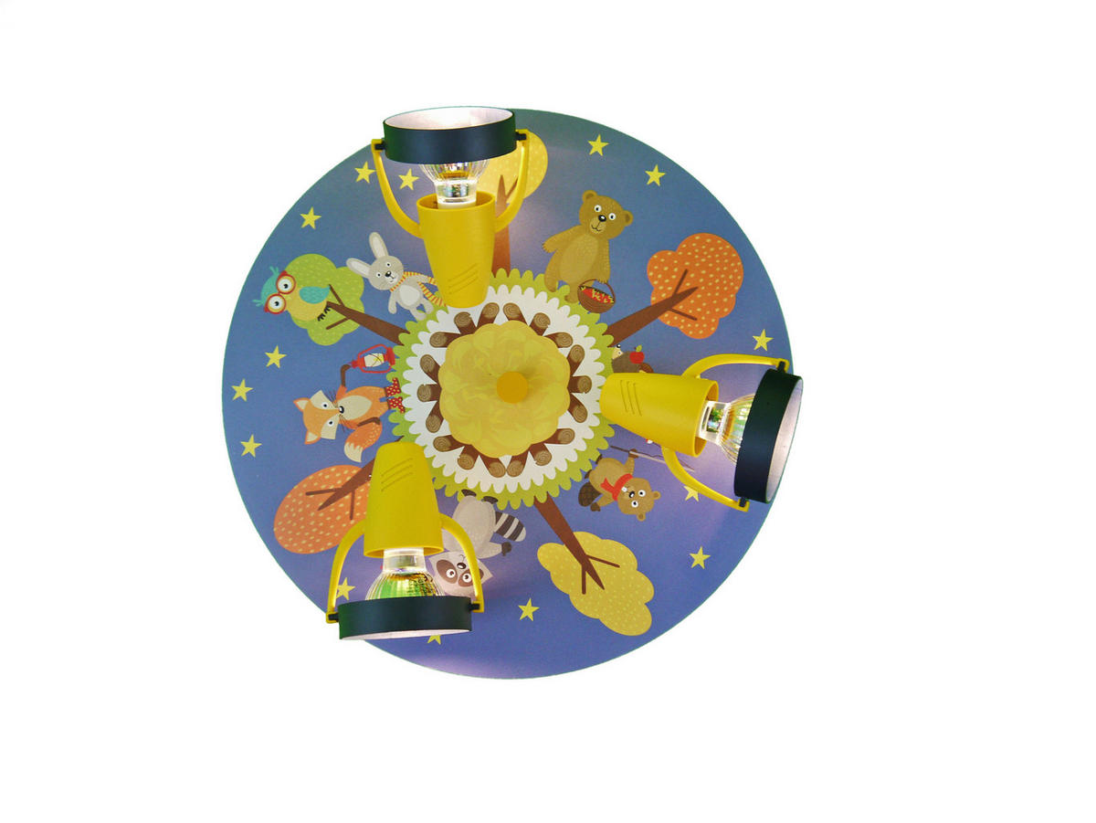 NIERMANN KINDERDECKENLEUCHTE Waldtiere 35/15 cm  - Multicolor, Trend, Holzwerkstoff/Kunststoff (35/15cm) - Niermann