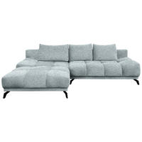 ECKSOFA Türkis Chenille  - Türkis/Schwarz, MODERN, Textil/Metall (182/290cm) - Hom`in