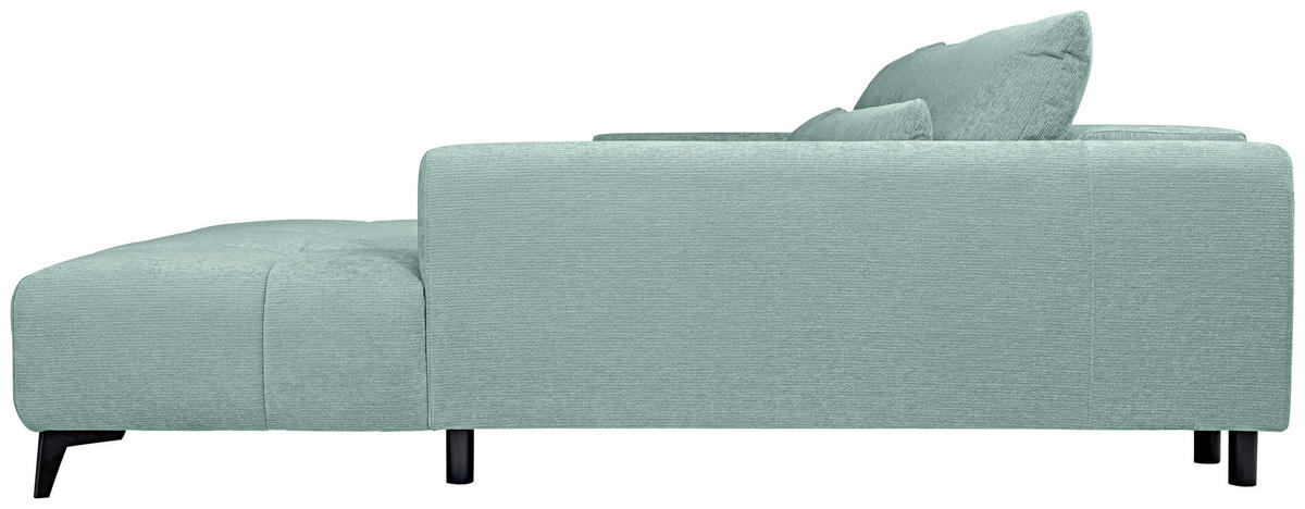 ECKSOFA Hellblau Chenille  - Schwarz/Hellblau, KONVENTIONELL, Kunststoff/Textil (279/222cm) - Hom`in