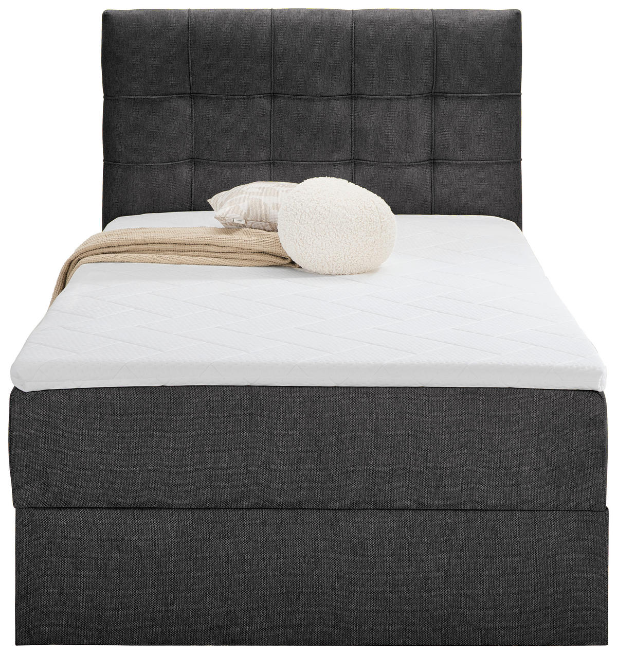BOXBETT 120/200 cm  in Dunkelgrau  - Dunkelgrau/Schwarz, KONVENTIONELL, Kunststoff/Textil (120/200cm) - Boxxx