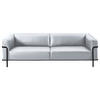 3-SITZER-SOFA in Echtleder Weiss  - Weiss/Schwarz, Design, Leder/Metall (236/67/96cm) - Johann Jakob