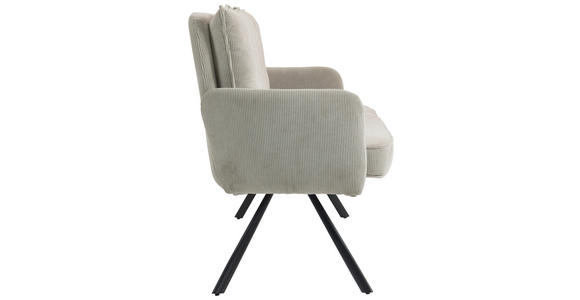 SITZBANK 180/93/67 cm Cord Beige Metall - Beige/Schwarz, Design, Textil/Metall (180/93/67cm) - Novel