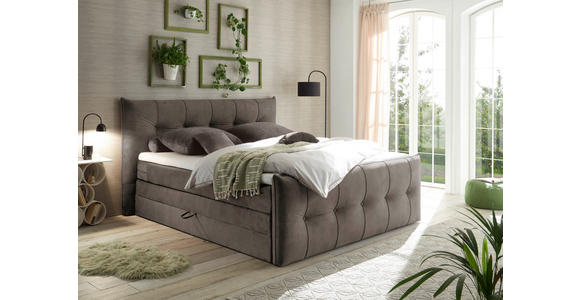 BOXSPRINGBETT 180/200 cm  in Braun  - Schwarz/Braun, KONVENTIONELL, Kunststoff/Textil (180/200cm) - Esposa