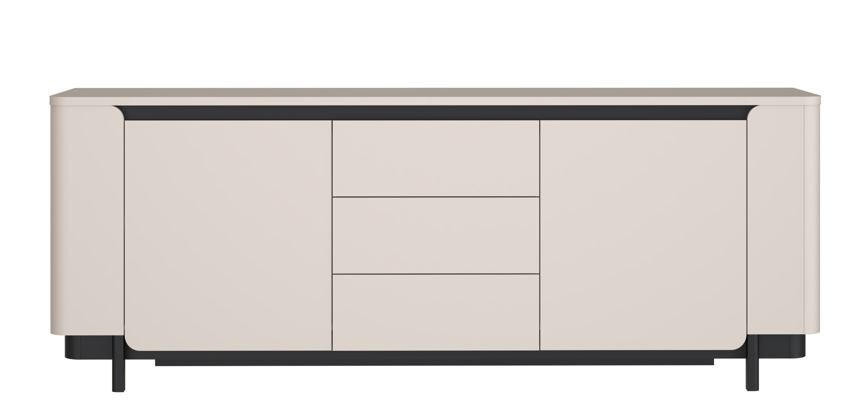 COMODĂ JOASĂ 204,9/77,9/44,8 cm  - nisipiu/negru, Design, material pe bază de lemn (204,9/77,9/44,8cm) - Hom`in