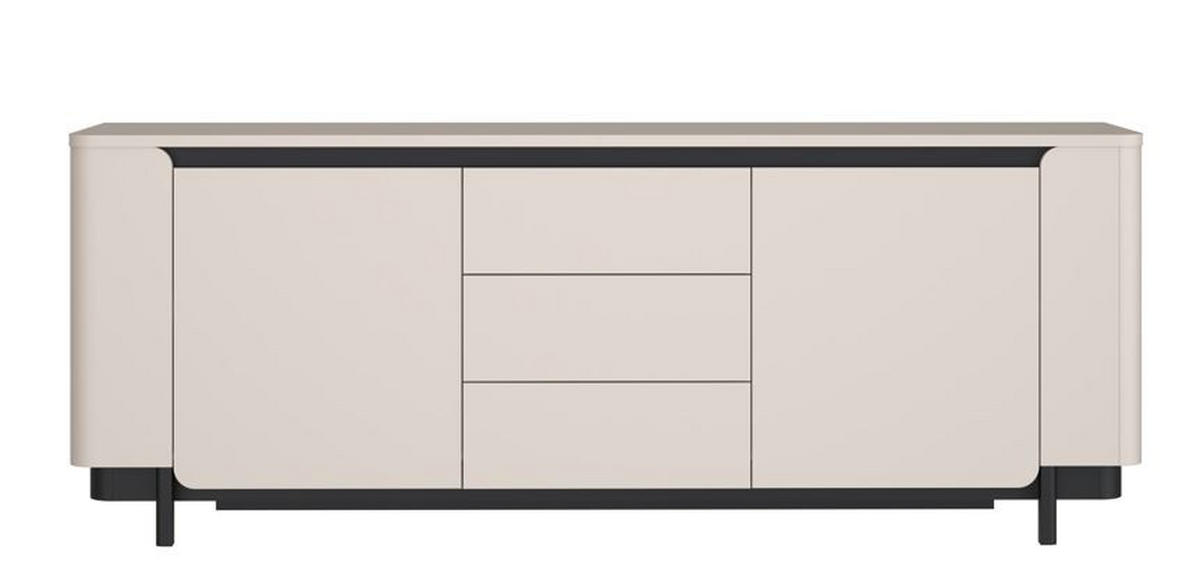 NIZKA OMARICA črna, peščene barve  - črna/peščene barve, Design, leseni material (204,9/77,9/44,8cm) - Hom`in