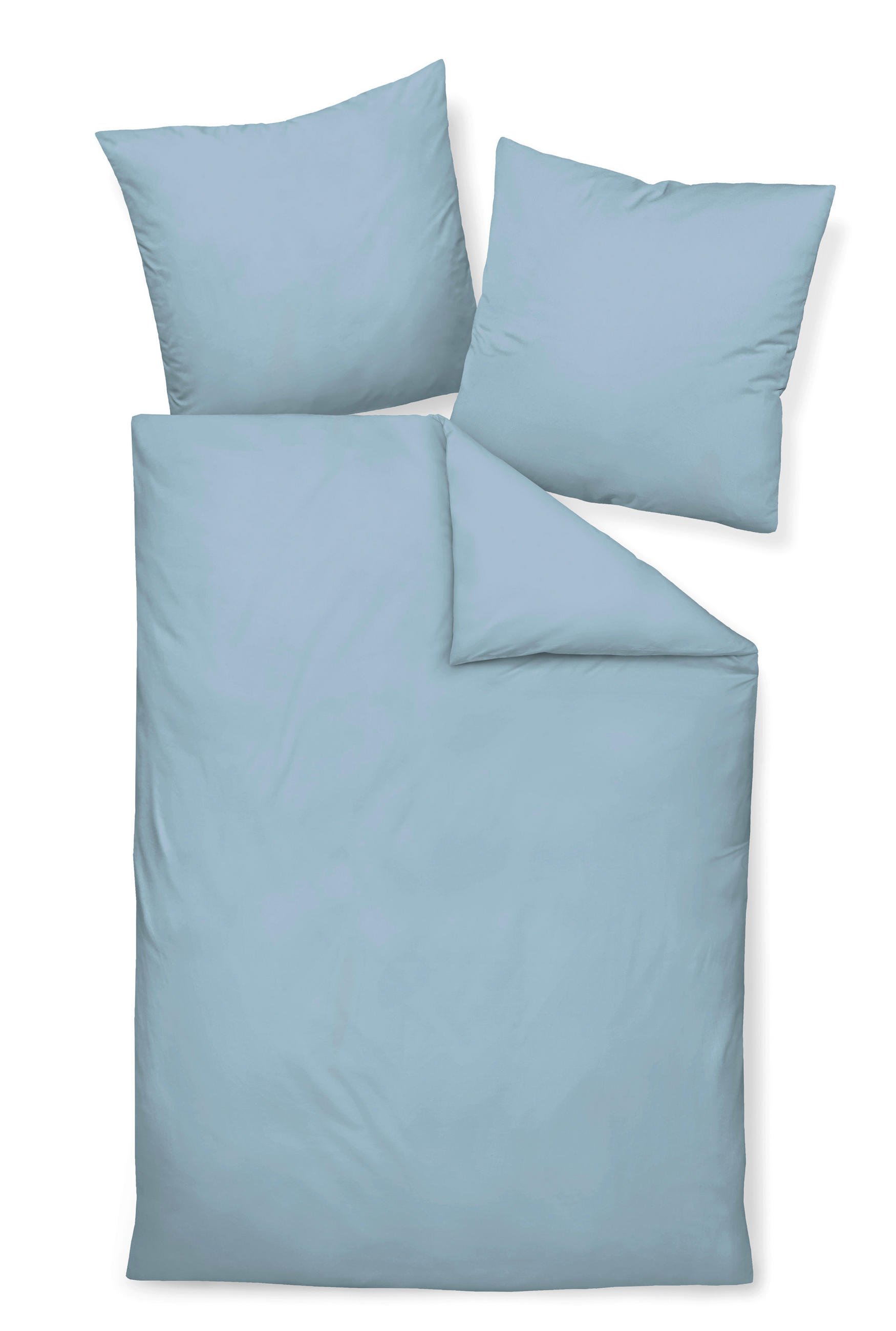BETTWÄSCHE Giacomo Makosatin 135/200 cm  - Pastellblau, Basics, Textil (135/200cm) - Janine