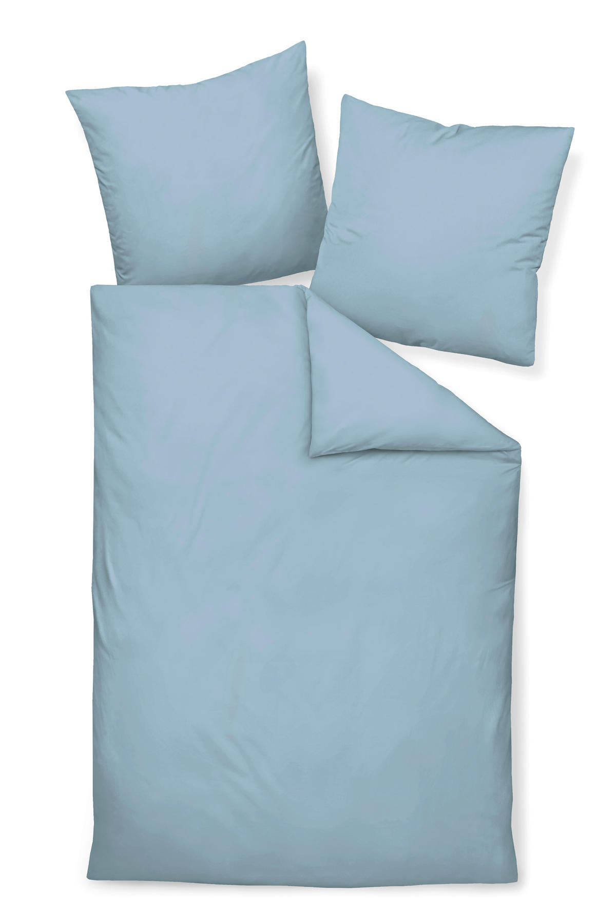 BETTWÄSCHE Giacomo Makosatin 135/200 cm  - Pastellblau, Basics, Textil (135/200cm) - Janine